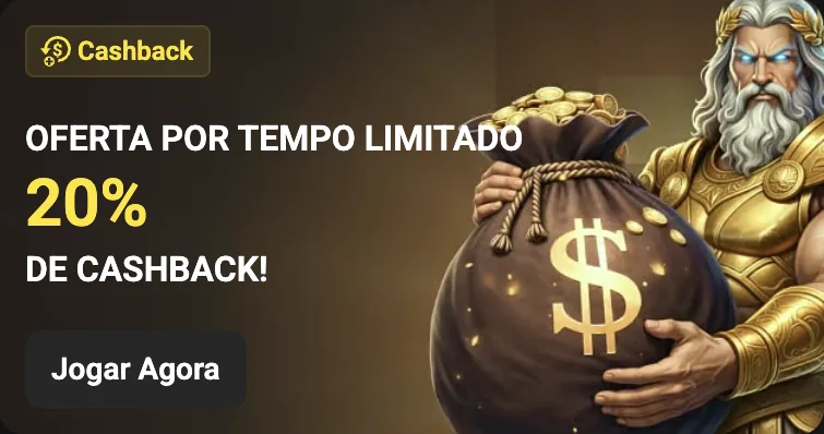 Cashback de 20% por tempo limitado